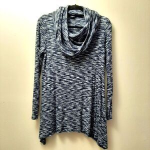 Cable & Gauge Cowl Neck Soft Blend Long Line Loose Fit Sweater Medium